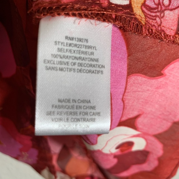 Size L DR2 by Daniel Rainn Red Orange Pink Floral Sleeveless Tank Top - Picture 7 of 7